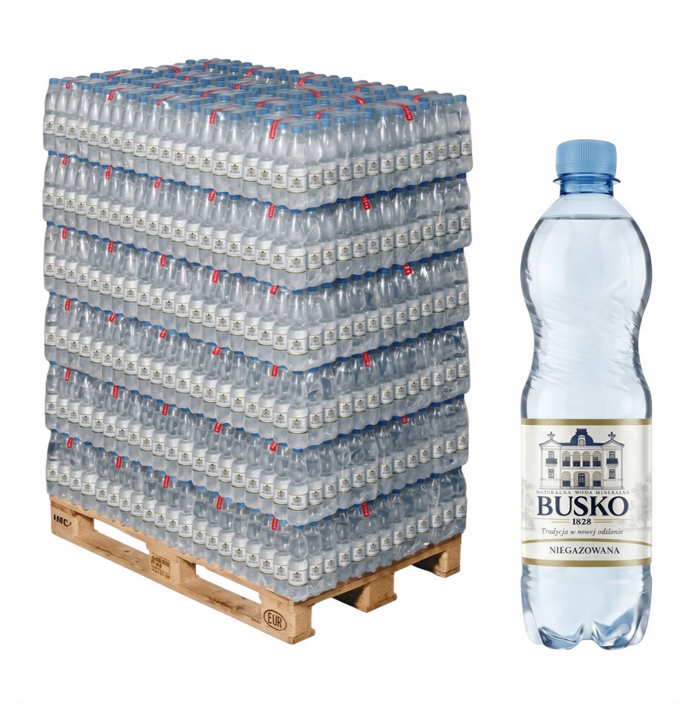 Paleta wody mineralnej Busko1828 niegazowana 0,5 l — 1368 butelek